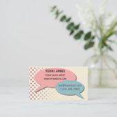 Retro Comic-Buch-Sprache-Blasen-Halbtonpastelle Visitenkarte (Stehend Vorderseite)