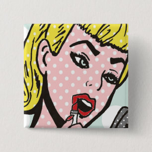 Retro Comic-Buch-Süsse-Knopf Button