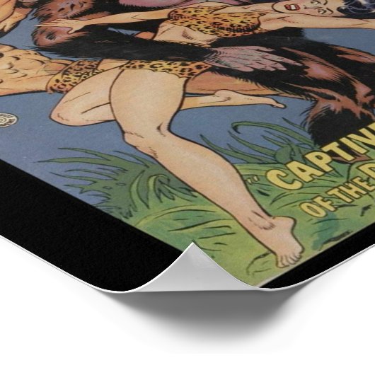 Retro Comic Buchabdeckung Jungle Ape Button Up Poster (Ecke)