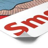 Retro-Comic Buchbilder - Rauchen ist schlecht für  Poster (Ecke)