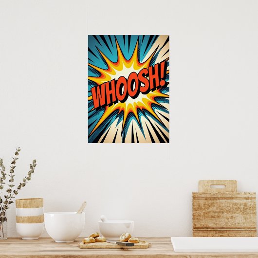 Retro Comic Buchstil "WHOOSH"! Pop Kunstexplosion Poster (Küche)