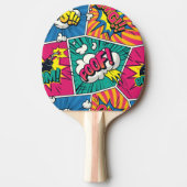 Retro-Comic-Explosion: Kunst des lebendigen Pops Tischtennis Schläger (Vorderseite)