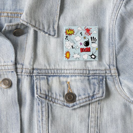 Retro Comic Explosion Pop Art Button (Beispiel)