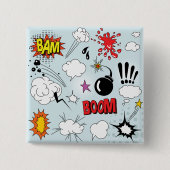 Retro Comic Explosion Pop Art Button (Vorderseite)