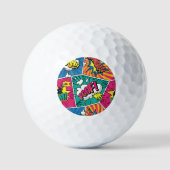Retro-Comic-Explosion Pop-Art Golfbälle (Vorderseite)