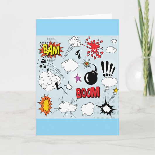 Retro Comic Explosion Pop Art Karte (Vorderseite)
