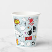Retro Comic Explosion Pop Art Pappbecher (Vorderseite)