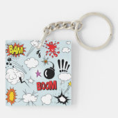 Retro Comic Explosion Pop Art Schlüsselanhänger (Rückseite)