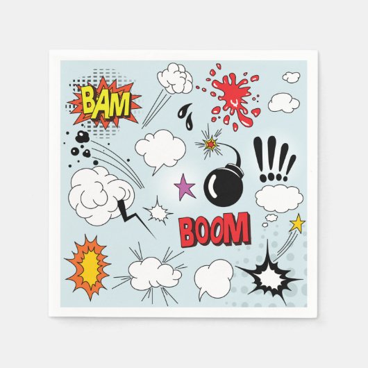 Retro Comic Explosion Pop Art Serviette (Vorderseite)