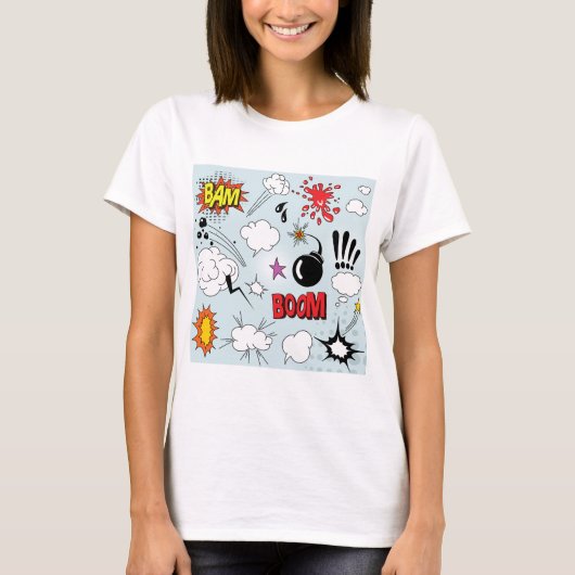 Retro Comic Explosion Pop Art T-Shirt (Vorderseite)