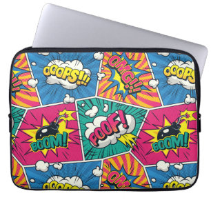 Retro Comic Explosionen - farbenfrohe Pop Art Desi Laptopschutzhülle