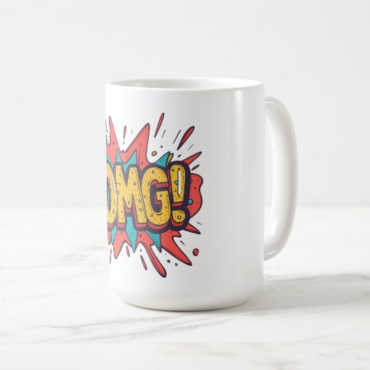 Retro Comic “OMG!” Pop Art Coffee Mug Kaffeetasse (VorderseiteRechts)