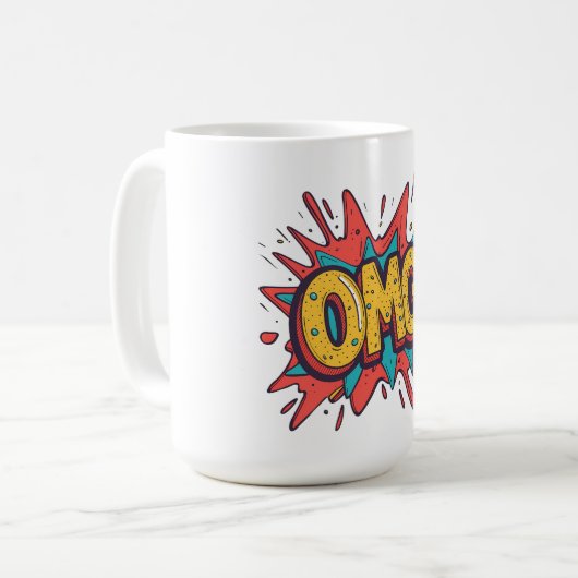 Retro Comic “OMG!” Pop Art Coffee Mug Kaffeetasse (Vorderseite Links)