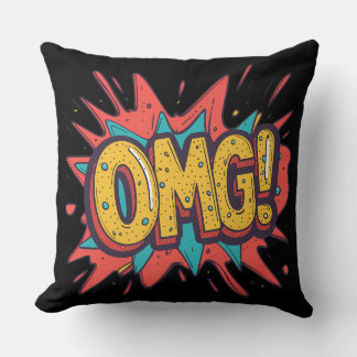 Retro-Comic-„OMG!“ Pop-Art-Dekokissen Kissen