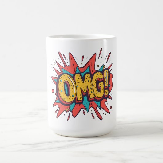 Retro-Comic-„OMG!“-Pop-Art-Kaffeetasse Kaffeetasse (Mittel)