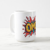 Retro-Comic-„OMG!“-Pop-Art-Kaffeetasse Kaffeetasse (Vorderseite Links)