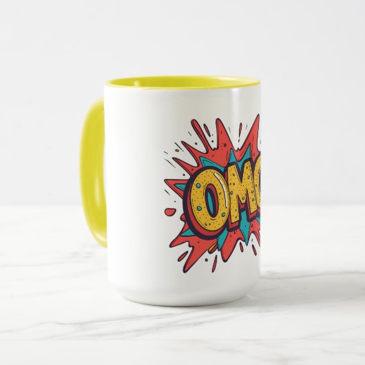 Retro-Comic-“OMG!”-Pop-Art-Kaffeetasse Tasse (Vorderseite Links)