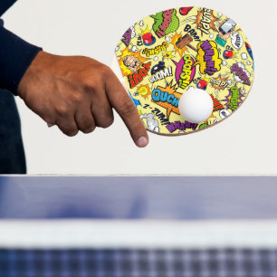 Retro Comic Ping Pong Paddle Doppelseitiges Coolne Tischtennis Schläger