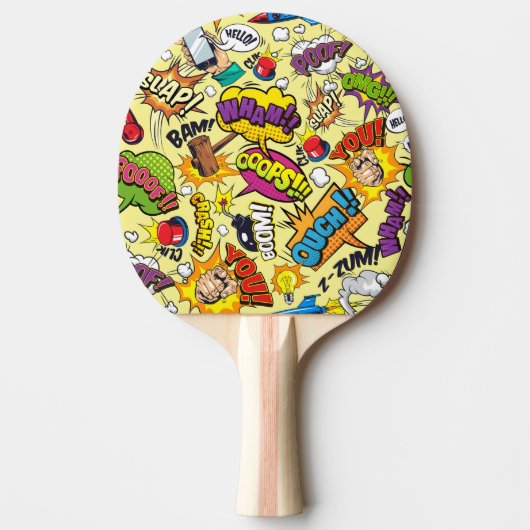 Retro Comic Ping Pong Paddle Doppelseitiges Coolne Tischtennis Schläger (Vorderseite)