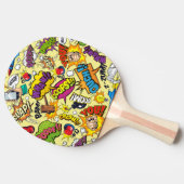Retro Comic Ping Pong Paddle Doppelseitiges Coolne Tischtennis Schläger (Seitenansicht)