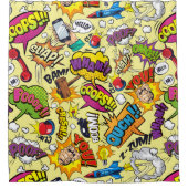 Retro Comic Pop Art Duschvorhang (Vorderseite)