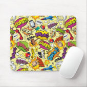 Retro Comic Pop Art Mouse Pad Magie Mousepad (Mit Mouse)