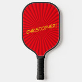 Retro-Comic-Pop-Art-Name nach Maß Pickleball Schläger (Rückseite)