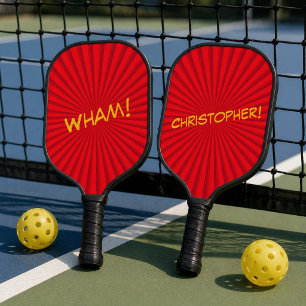 Retro-Comic-Pop-Art-Name nach Maß Pickleball Schläger