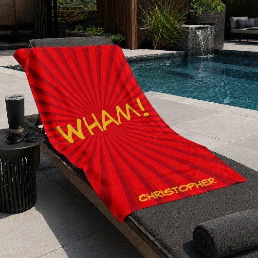 Retro-Comic-Pop-Art-Name nach Maß Strandtuch