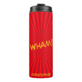 Retro-Comic-Pop-Art-Name nach Maß Thermosbecher (Vorderseite)