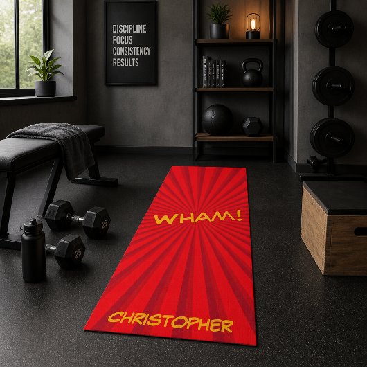 Retro-Comic-Pop-Art-Name nach Maß Yogamatte