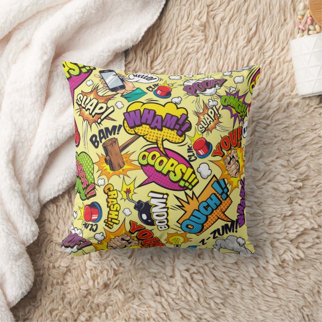 Retro Comic Pop Art Throw Kissen (Decke)