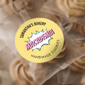 Retro Comic Pop Kunst, Dichtung und Musik Runder Aufkleber