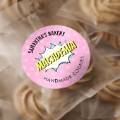 Retro Comic Pop Kunst Nostalgie Rosa Bäckerei Cate Runder Aufkleber