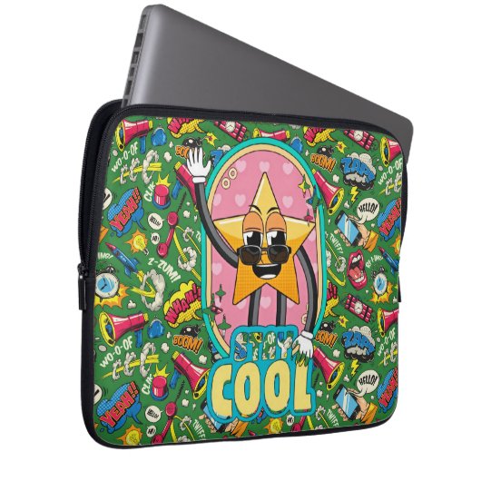 Retro Comic Pop Star Laptop Sleeve (Vorne Rechts)