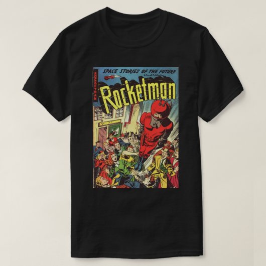Retro Comic - Rocketman T-Shirt (Design vorne)