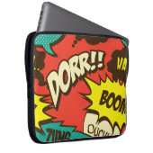 Retro Comic Schrei: Nahtloses Muster. Laptopschutzhülle (Vorne Rechts)