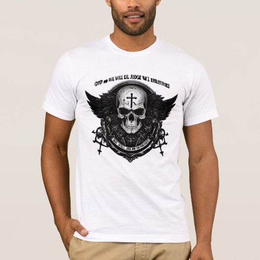 Retro Comic Skull Graphic T-Shirt (Vorderseite)