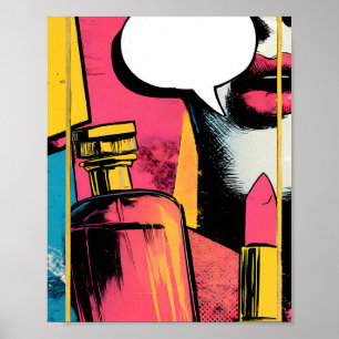 Retro-Comic-Stil: Gold-Glamour-Pop-Art-Panel Poster