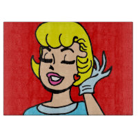 Retro Comic-Streifen-Schönheits-Ausschnitt-Brett