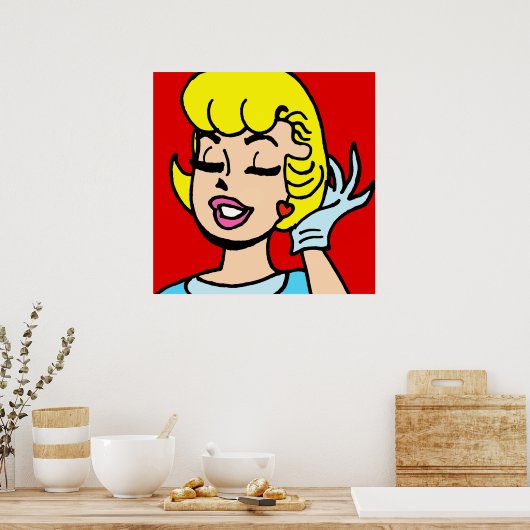 Retro Comic Strip Beauty Poster (Küche)