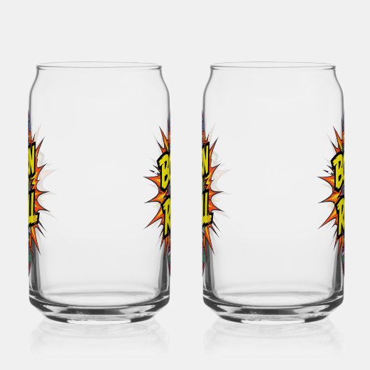 Retro Comic Style "Born to Roll" Skater Dosenglas (Links)