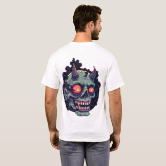 Retro-Comic-Style-Monster-Schädel T-Shirt