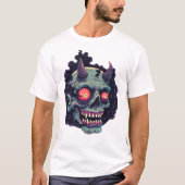 Retro Comic Style Monster Skull T-Shirt (Vorderseite)