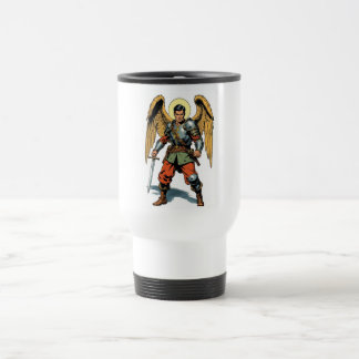 Retro Comic Style St Michael Travel Mug Reisebecher
