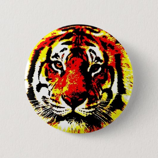 Retro Comic Style Tiger Eyes Pinback Schaltfläche Button (Vorderseite)