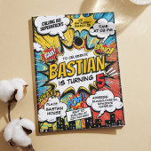 Retro Comic Superheroes Geburtstagsparty Einladung