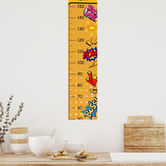 Retro-Comic-Wachstumstabelle Poster (Küche)