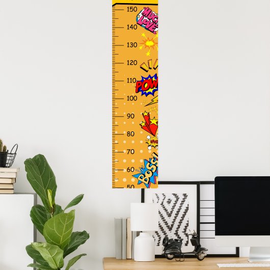 Retro-Comic-Wachstumstabelle Poster (Heimbüro)