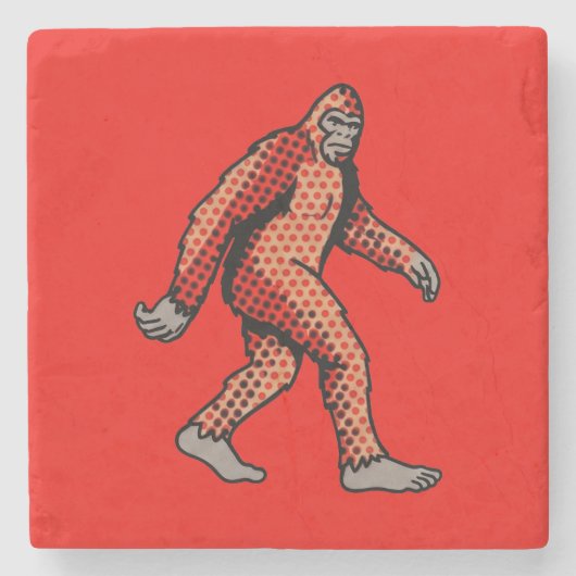 Retro-Comic-Waldkreatur-Pop-Art-Panel Steinuntersetzer (Vorderseite)